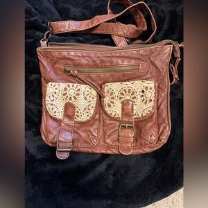 EUC Slouchy Faux Leather Crossbody Bag by T-Shirt & Jeans